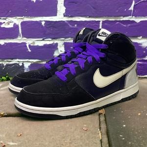 Nike Mens Big High 2009 Shoes Sneaker Size 11.5 US Black White Purple 366726-011
